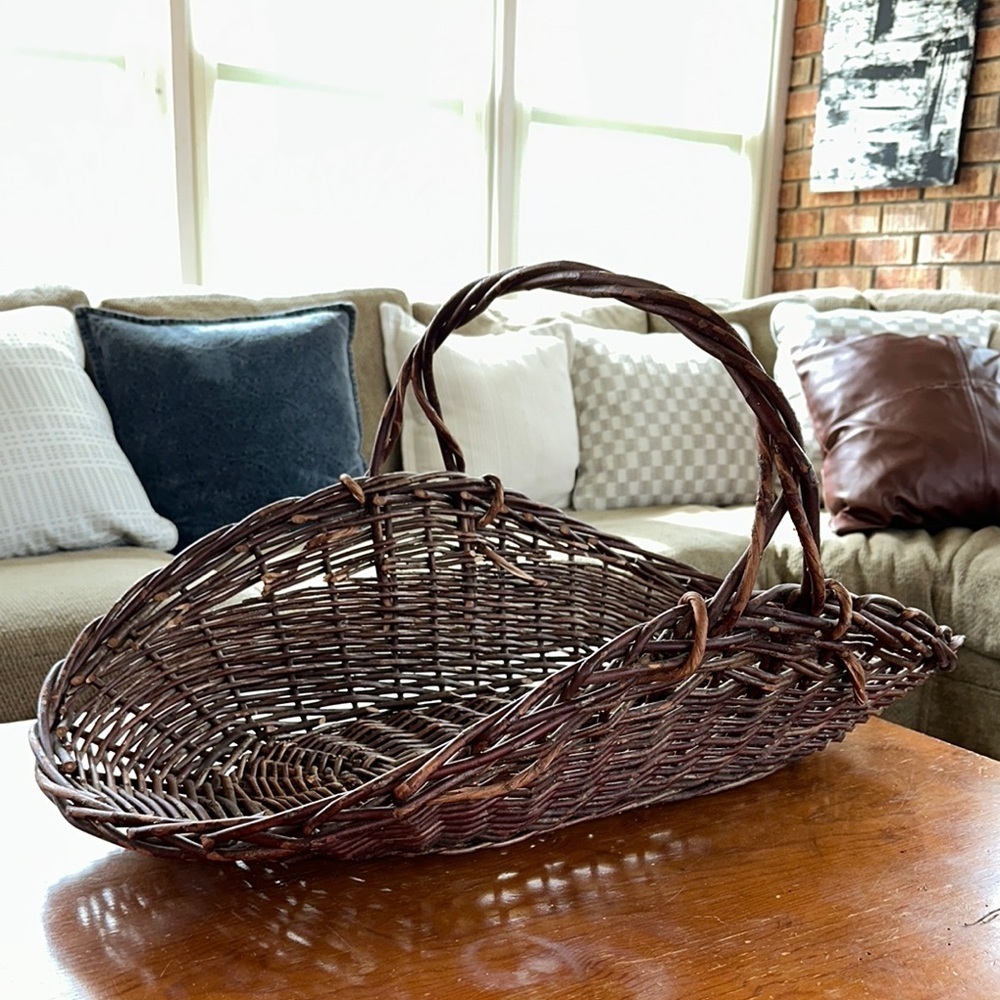 Large Handmade Brown Wicker 30” log Basket - Picture 16 of 16
